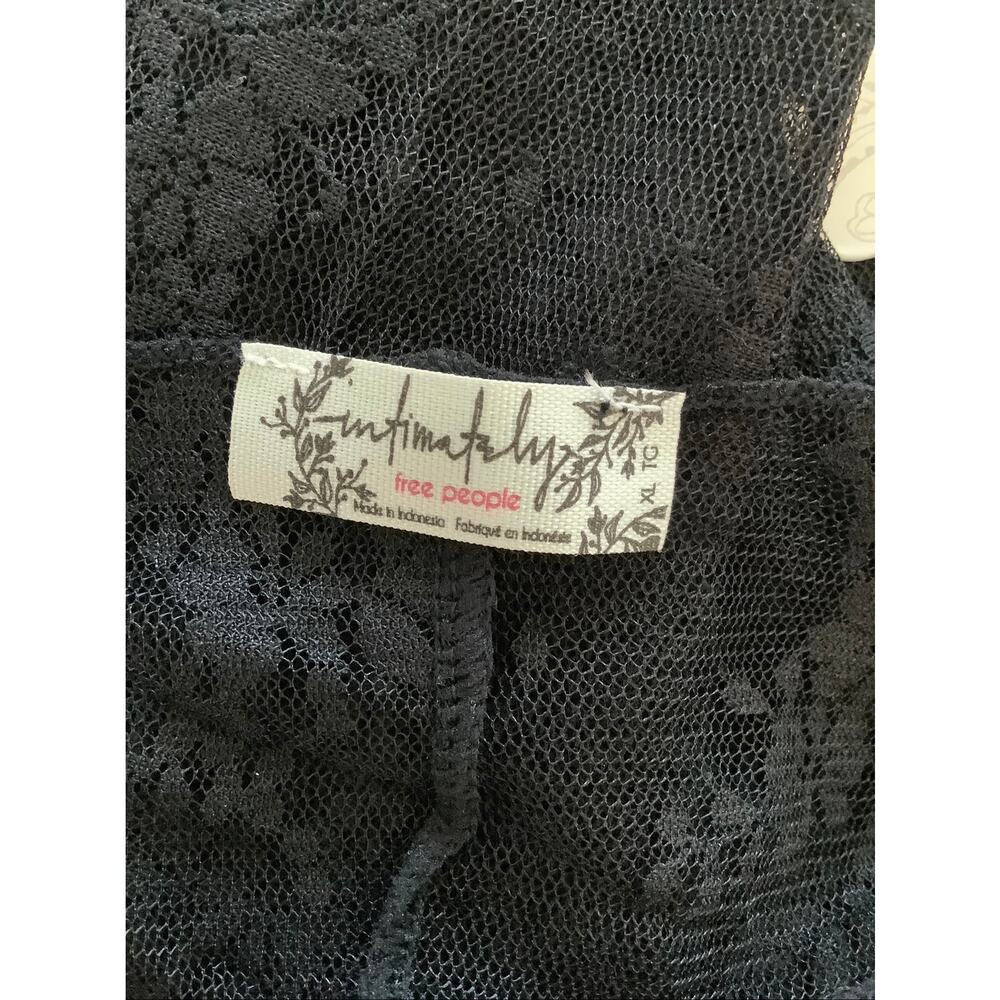 Intimately Free People Women's XL Black Lady Lux Lace Layering Top Edgy B23-7 - Picture 6 of 7